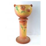 Roseville "Poppy" 2pc Jardiniere w pedestal