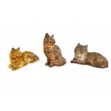 American antique cast iron door stops - cats
