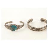 Navajo Turquoise and silver bracelets - 2
