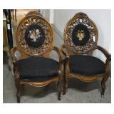 Pair of 19th c. Victorian Medallion back chairs