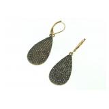 14kt Gold Pair of diamond drop earrings