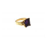 14kt Gold and Amethyst Diamond ring