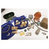 Assorted jewelry and antiquities - coin money clip