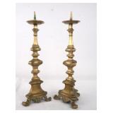 Antique brass candlesticks  - pair