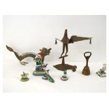 9 Chinese collectibles - enameled jeweled pcs