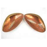 Los Castillo Taxco Silver  & Copper inlaid Trays