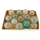 Collection of 14 Antique Glass insulators