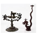 Chinese Dragon candelabra & bronze censer