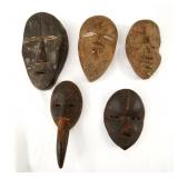 Five African masks
