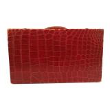 Vintage Red Alligator suitcase