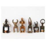 Six Antique West Africa Heddle Pulleys