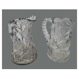 Two Crystal Cut Glass PItchers