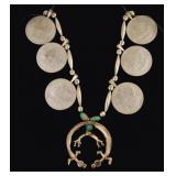 Navajo Morgan Silver Dollar Squash Style necklace