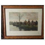 W. D. Sadler 19th c.  Fishing Match Etching