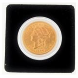 1896-S $20 Gold Liberty Head Gold Coin Almost Unc