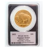 2022 $50 Gold Buffalo FDOI Paul Balan MS-70 Proof