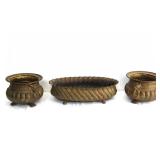 3-Piece centerpiece planter set with lions