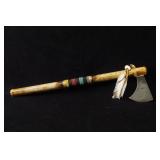 Beaded Tomahawk with leather covered handle