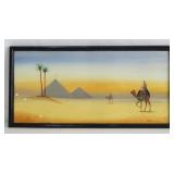 Early 20th c. Watercolor of The Egyptian Pyramids