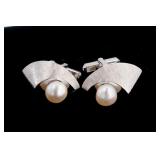 Akoya pearls and sterling cuff links
