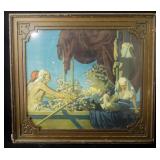 Maxfield Parrish Cleopatra Print in Original Frame