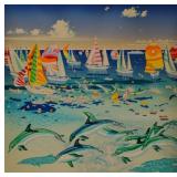 Hiro Yamagata "Dolphins" Embossed Serigraph