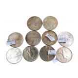 10 AU Quality 1925-1927 Peace Dollars