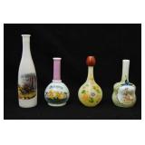 4 Antique Case Glass and Milk Glass bottles
