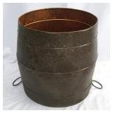 Large Hand Hammered Copper Barrel with rings