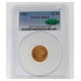 1905 $2.5 Gold PCGS MS64 CAC Gold Liberty Head