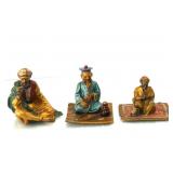 3  Austrian cold painted smoking bronze figures