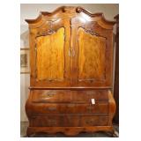 19th c. Flamed Mahogany Bombay Claw Foot Chest