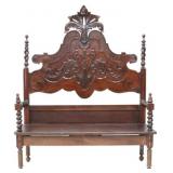 Antique Carved Bench with ropetwist