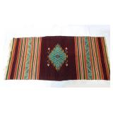 Antique Mexican Red Saltillo Wool Serape Weaving