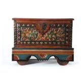 A Highly Carved & Painted Merchants Chest