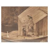 Ed Curtis Framed Engraving Fishing Camp Skokomish