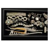 Assortment of vintage Rhinestone jewelry & Watches