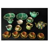 Vintage Mexican coffee cups and plates - glazed