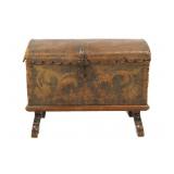 18th C. Spanish Colonial leather domed trunk