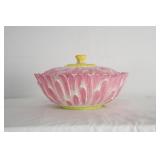 Italian covered dish w sunflower motif