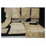 Assorted Antique lace and crochet table linens