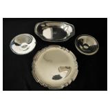 Four Antique Sterling Serving Pieces