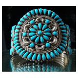 Zuni Pettipoint Turquoise Bracelet