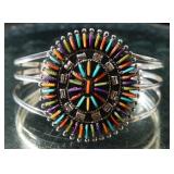 Zuni Needlepoint Turquoise Bracelet
