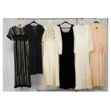 6 Antique and vintage dresses - velvet, silk...