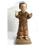 18th-19th cent Baby Jesus in lace clothing