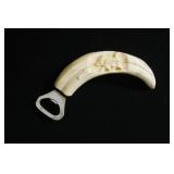 Antique carved boars Tusk Bottle opener