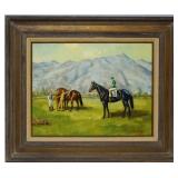 Santa Anita painting of Horses