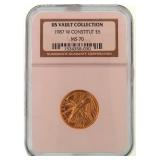 US Vault Coll1987 W Constitution $5 MS70 Gold Coin