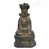 Bronze Chinese Guanyin seated on lotus